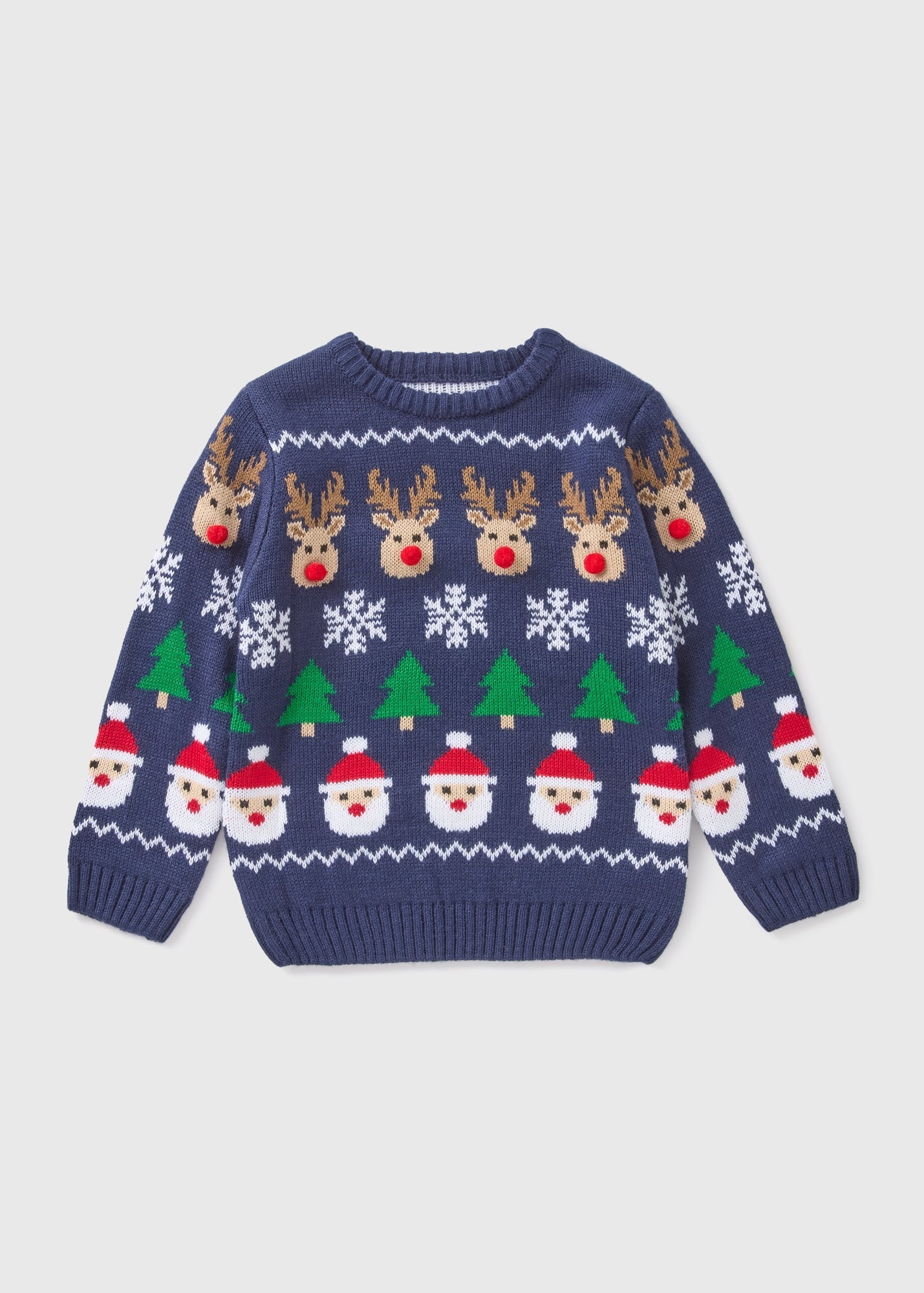 Kids Navy Christmas Knitted Jumper (1-7yrs)  B369374