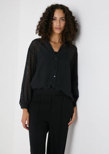 Et Vous Black Burnout Chiffon Shirt  F348235