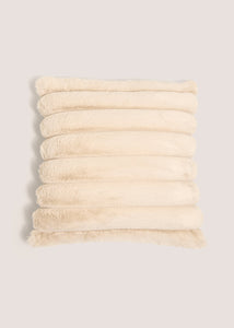 Natural Ribbed Faux Fur Cushion M494191