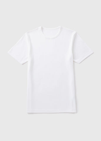 White Ribbed Thermal T-Shirt  M213104