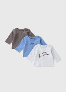 3 Pack Baby Blue Long Sleeve Tops (Newborn-23mths)  C321154