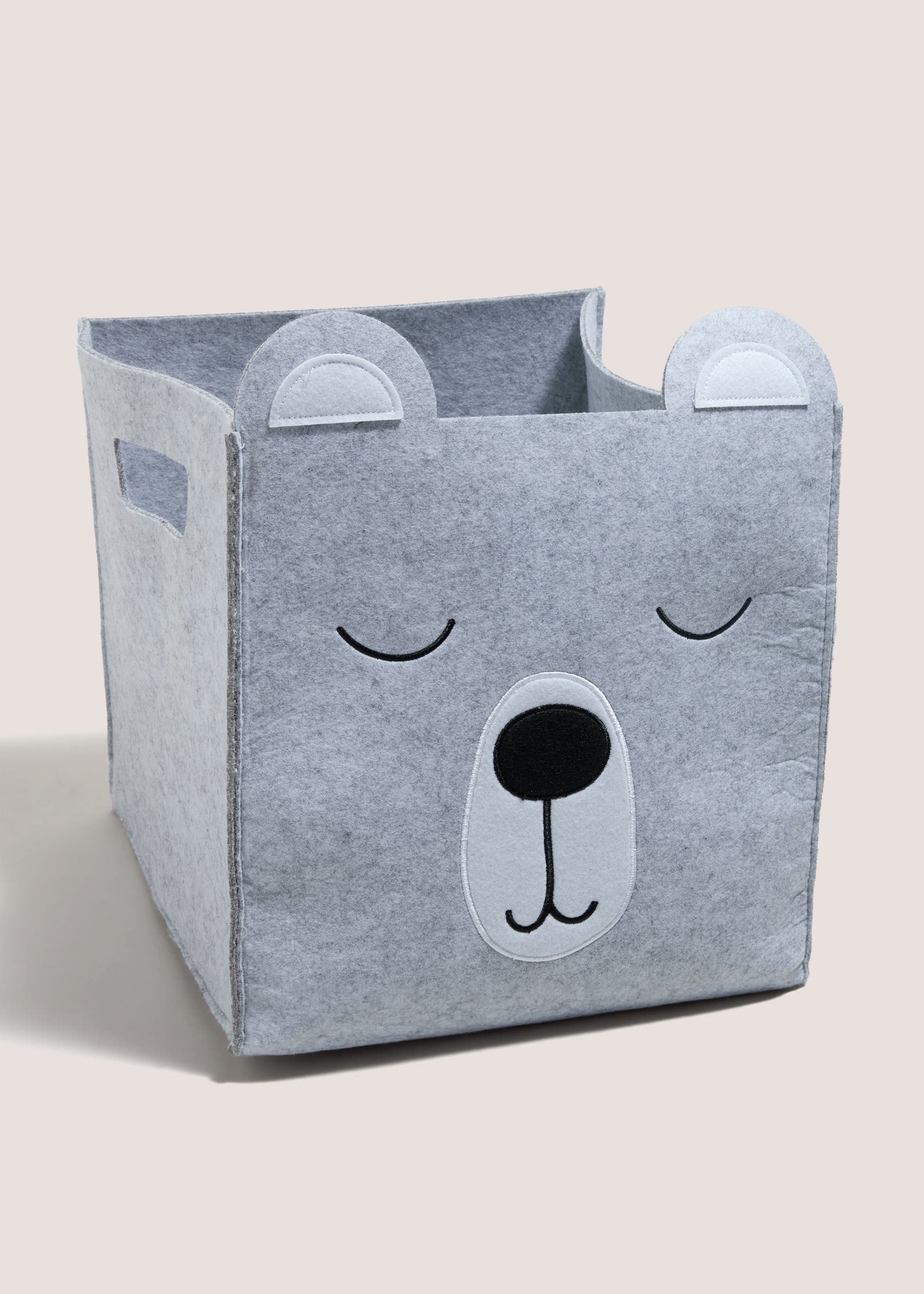 Grey Bear Felt Storage Basket (42cm x 32cm x 21cm) M698727