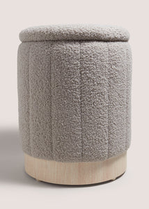 Grey Teddy Ribbed Pouffe M698732