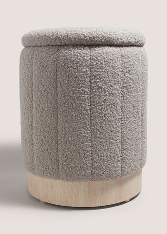 Grey Teddy Ribbed Pouffe M698732