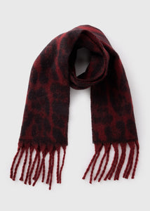 Burgundy Animal Brushed Scarf  F441981