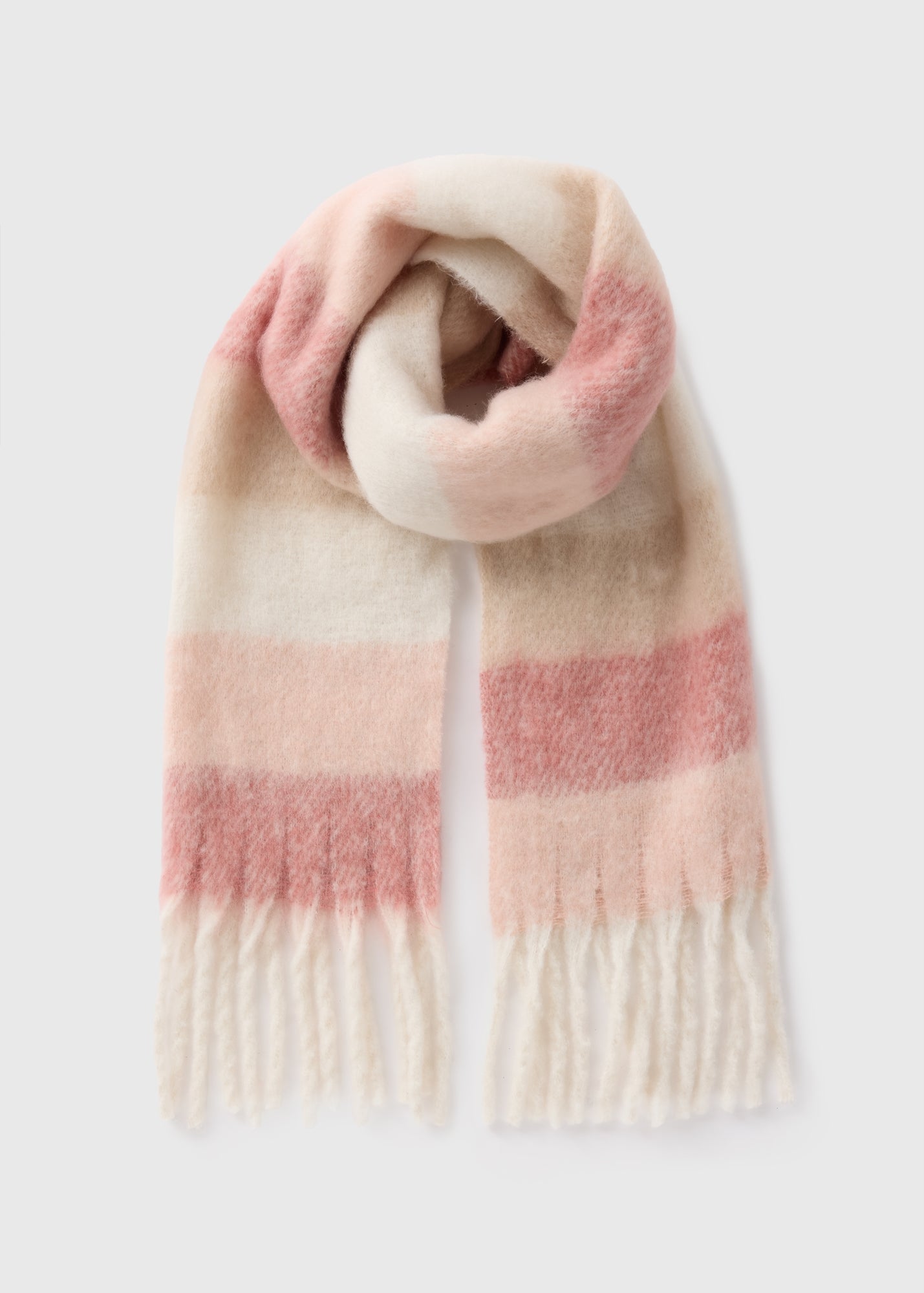 Pink Stripe Brushed Scarf  F441986