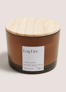 Log Fire Candle White M698768