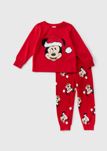 Mickey Mouse Boys Red Christmas Pyjama Set (1-7yrs)  C294858