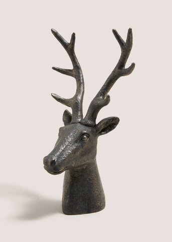 Winter Poem Stag Head Ornament Grey M698841