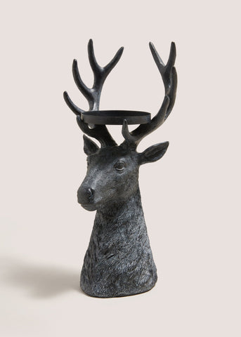 Winter Poem Black Stag Candle Holder M698842