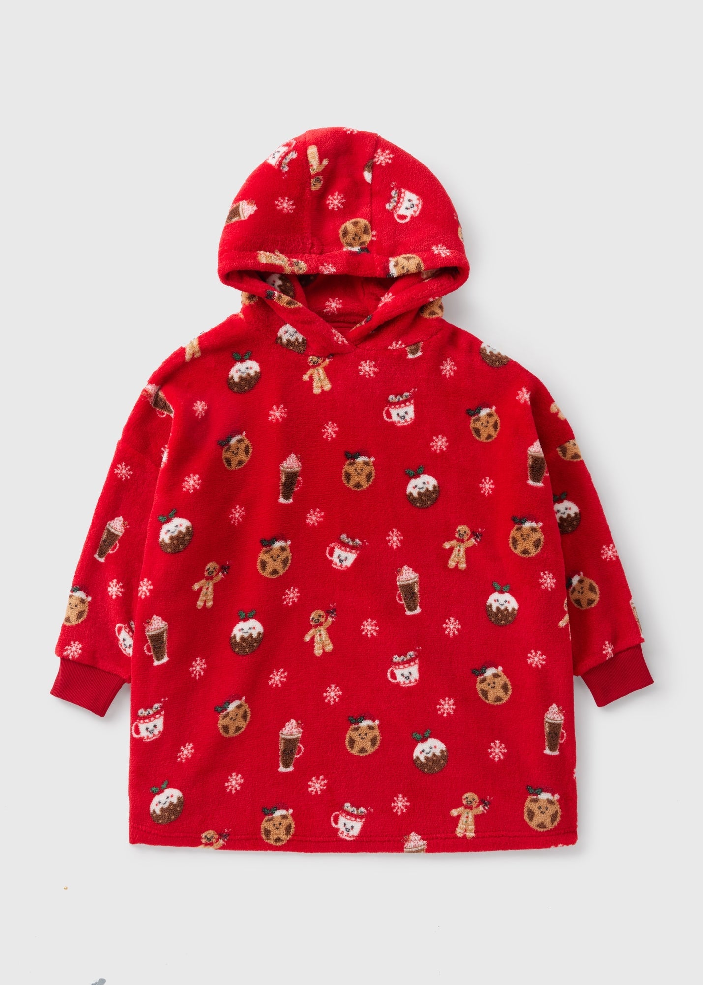 Kids Red Christmas Gingerbread Snuggle Hoodie (3-13yrs)  B111807