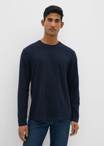 Navy Essential Crew Neck Long Sleeve T-Shirt  M437611