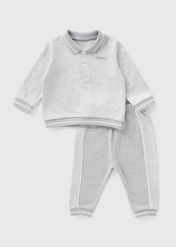 Baby Grey Polo Top & Jogging Bottoms Set (Newborn-23mths)  C321164