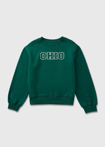 Boys Green Ohio Crewneck Sweatshirt (7-15yrs)  B157857