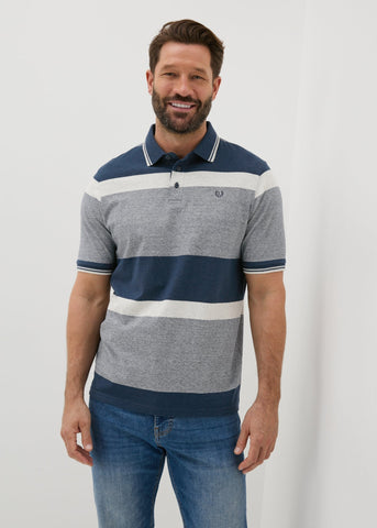 Lincoln Navy Stripe Polo Shirt  M293531