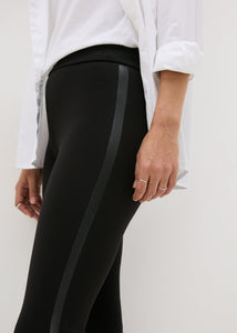 Black PU Side Stripe Leggings  F712080