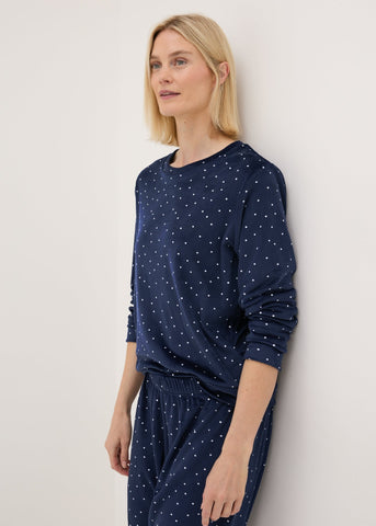 Navy Fleece Spot Loungewear Set  F473608