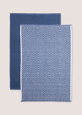 2 Pack Blue Geometric Tea Towels M485497