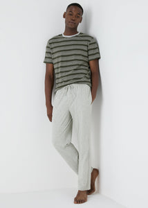 Khaki Stripe Pyjama Set  M251265