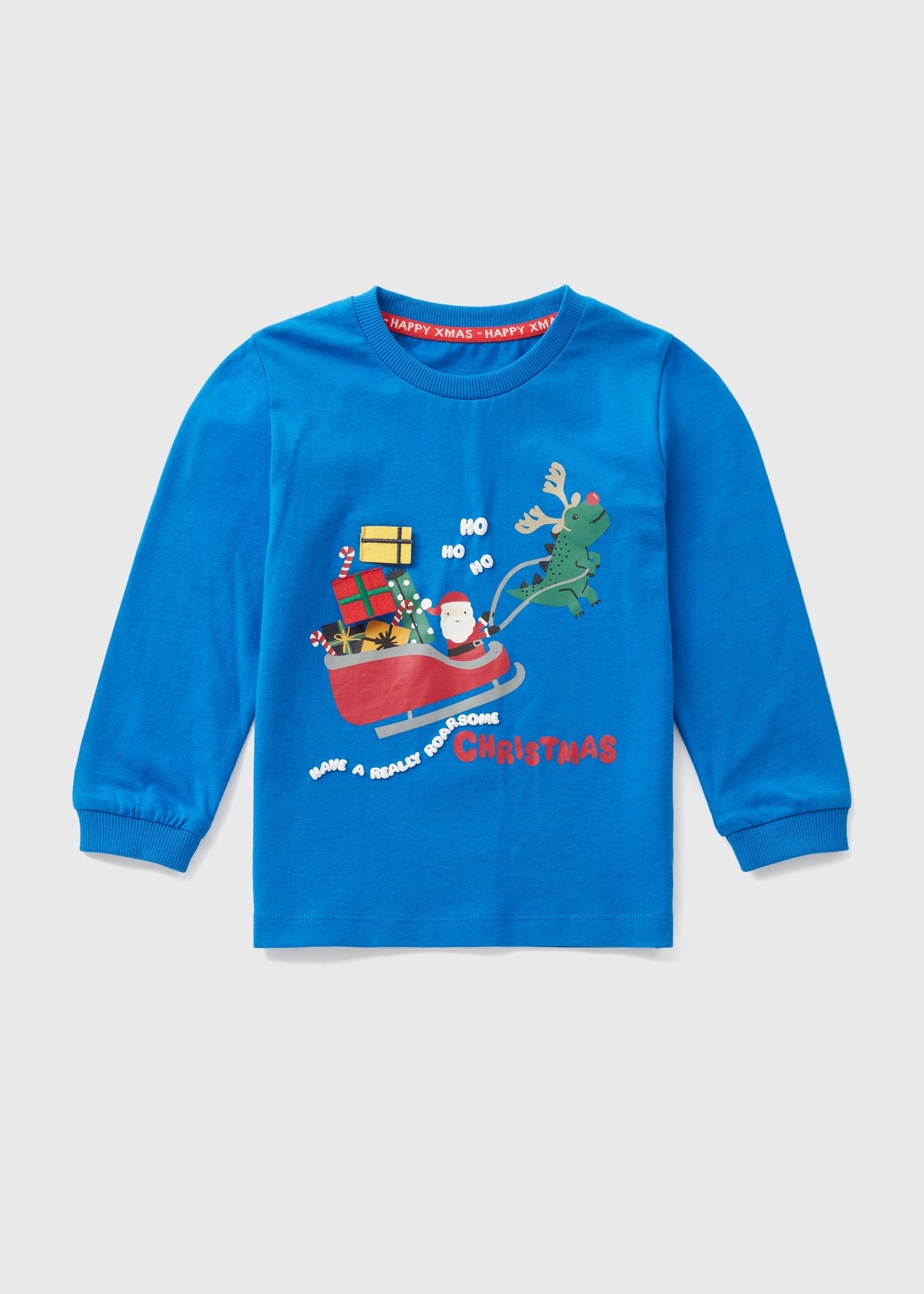 Boys Blue Christmas Print T-Shirt (1-7yrs)  B369409