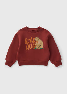 Boys Burgundy Bear Sweatshirt (1-7yrs)  B369430