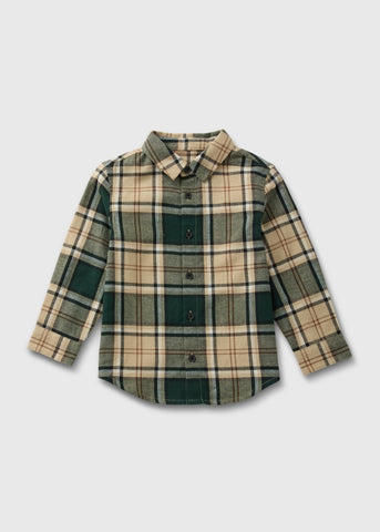 Boys Stone Check Shirt (1-7yrs)  B369441