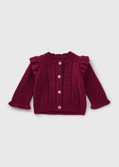 Baby Burgundy Knitted Cardigan (Newborn-23mths) C321191