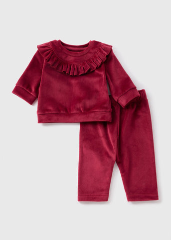 Baby Red Velour Top & Trouser Set (Newborn-23mths)  C321193