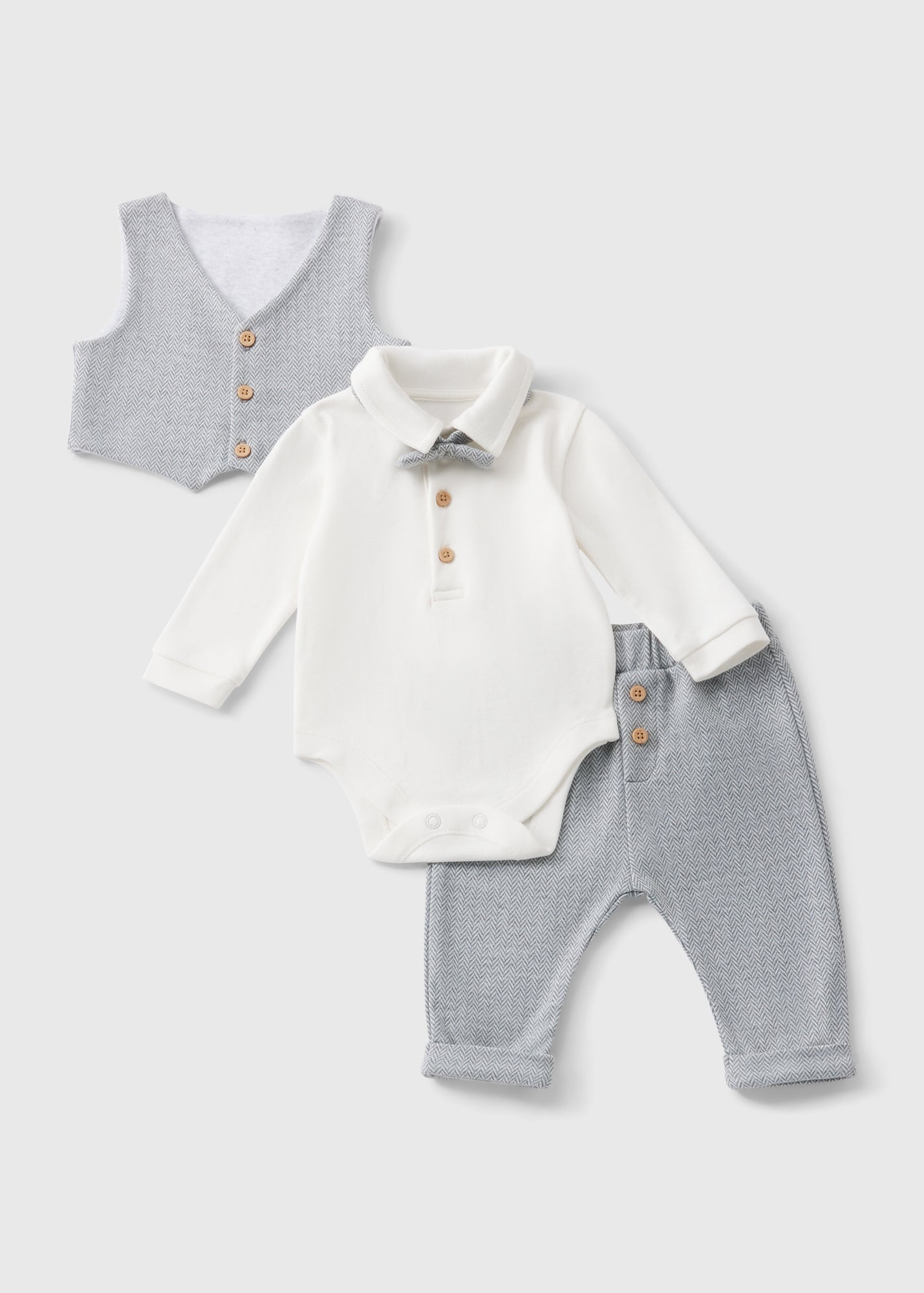 Boys Herringbone Smart Top & Trousers Set (Newborn-23mths)  C321198