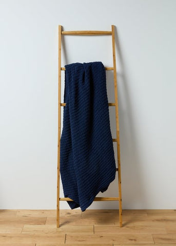 Large Navy Chenille Throw (200cm x 220cm) M494276