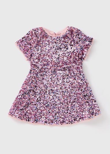 Girls Pink Sequin Dress (1-7yrs) C101523