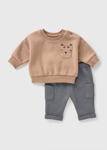 Baby Brown Tiger Sweatshirt & Jogging Bottoms Set (Newborn-23mths)  C321216