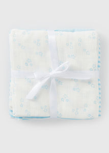 3 Pack Baby Blue Muslin Squares  C136536