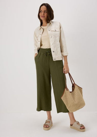 DOUBLE CLOTH CROP KHAKI F511803