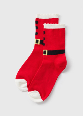 1 Pack Red Santa Crew Socks  F473520