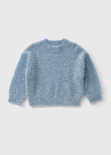 Wondrous Girls Mini Me Blue Tinsel Jumper (1-7yrs) C252010