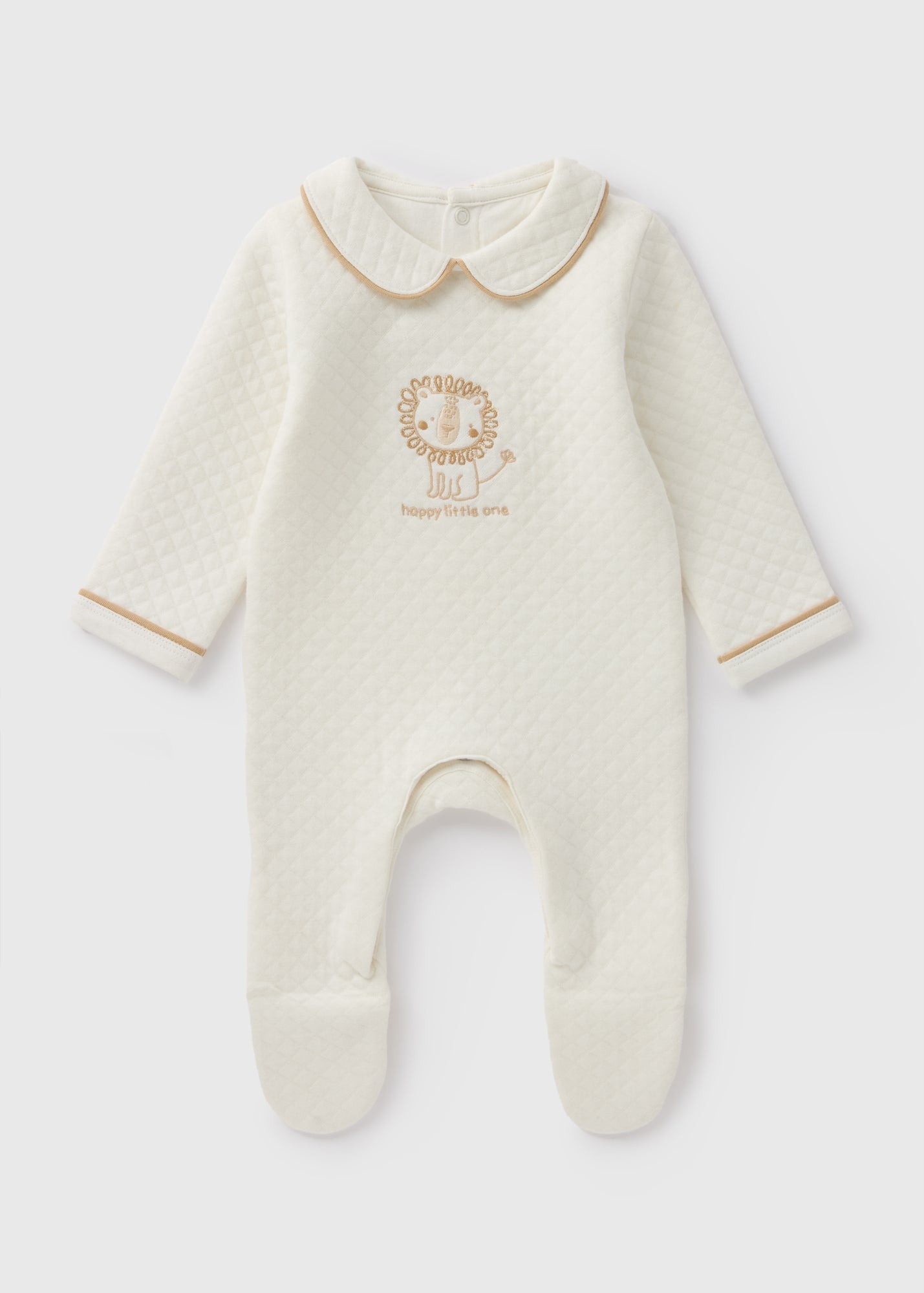 Baby Cream Safari Quilted Sleepsuit (Newborn-18mths)  C136473