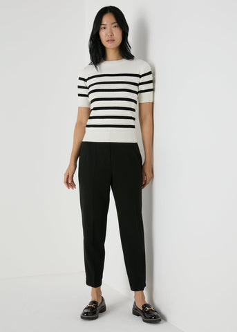 Et Vous black Short Length Tapered Trousers  F513469