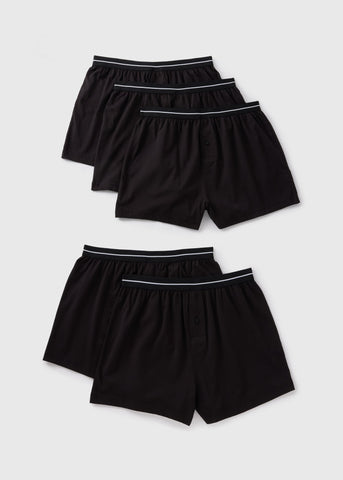 5 Pack Black Loose Fit Boxers  M212889