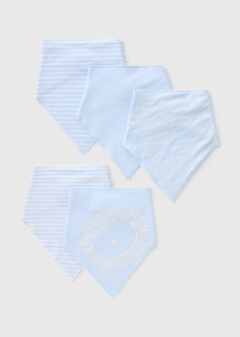5 Pack Baby Blue Bandana Bibs  C136326