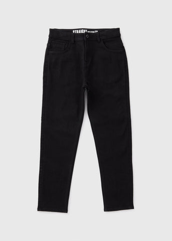 Boys Black Straight Fit Jeans (7-15yrs)  B067090