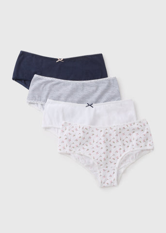 4 Pack Multicolour Patterned Short Knickers  F473746