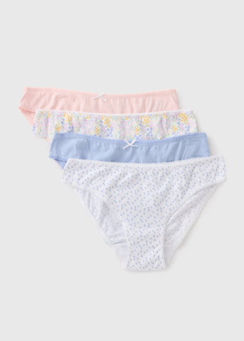 4 Pack Multicolour Floral Mini Knickers  F473749