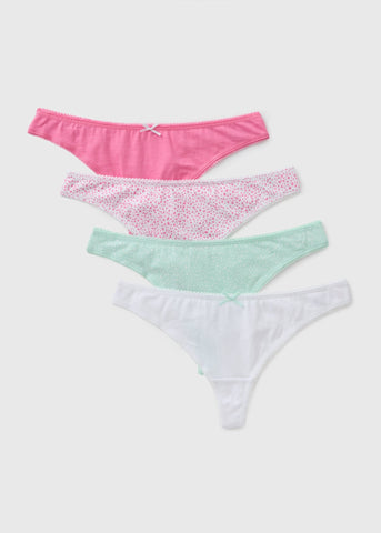 4 Pack Multicolour Thongs  F473754