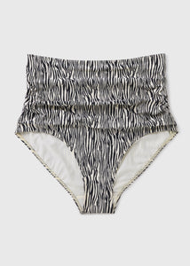 Brown Zebra Print Shapewear Bikini Bottoms  F422620