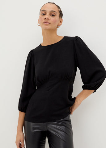Black Empire Waist Blouse  F374195