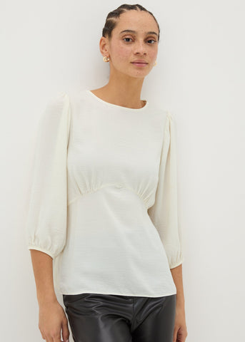 Cream 3/4 Sleeve Blouse  F374196