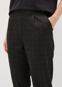 Brown Check Ponte Tapered Trousers  F513420