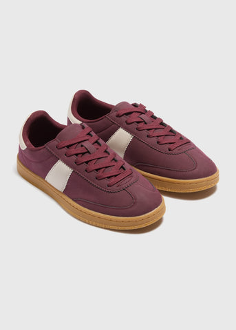 Burgundy Retro Trainers  F541203