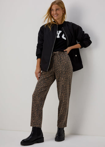 Brown Animal Print Utility Jogging Bottoms  F513440